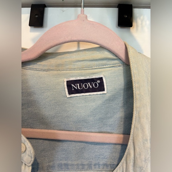 Vintage Nuovo Denim Collarless Button Down - Picture 3 of 6